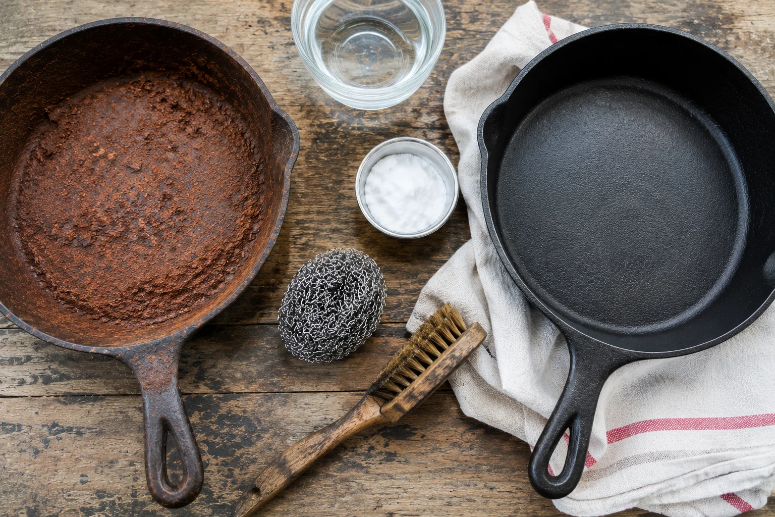 Clean a Rusty Cast Iron Skillet